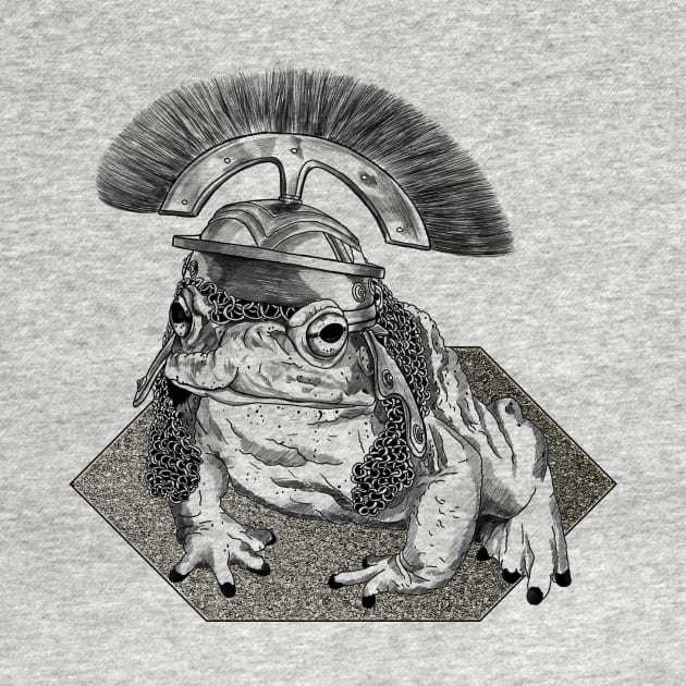 Armored Toad Black and White by Greydn